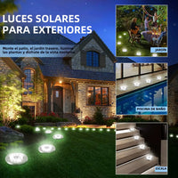 Luces Solares De Suelo Para Jardín, 12 LED E Impermeables