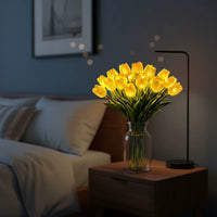 15Pcs Flower Shaped Ambient Lamp LED Adjustable Tulip Night Light Warm Light Luminous Bouquet Ornament for Bedroom Bedside Decor