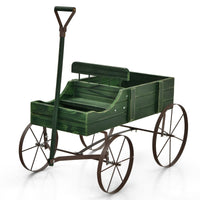 Carrito De Madera Maceta Decorativa Con Ruedas Y 2 Secciones Para Plantas Jardín Patio 62 X 34 X 60 Cm